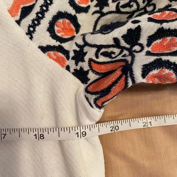 LOFT White dress with embroidered sleeves - Picture 5 of 8